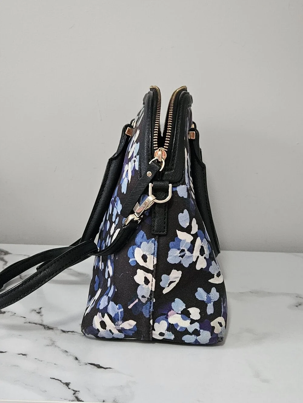 Kate Spade New York Cameron Street Blue Floral Margot Satchel (EUC)